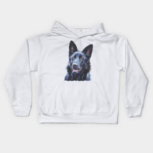 German Shepherd Fine Art Painting Kids Hoodie